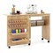 Space-Saving Folding Sewing Table Rolling Craft Station with Storage Pegs and Compartments